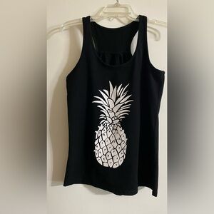 Black Pineapple Graphic Tank Top